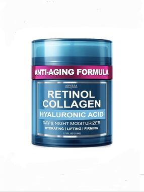 Arvesa Retinol Cream Anti-Aging Moisturizer with Collagen & Hyaluronic Acid